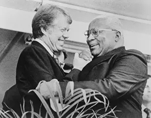 James Earl Prints: Jimmy Carter, shaking hands with Rev
