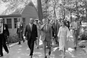 August Prints: Jimmy Carter welcomes Anwar Sadat and the Egyptian delegation to Camp David