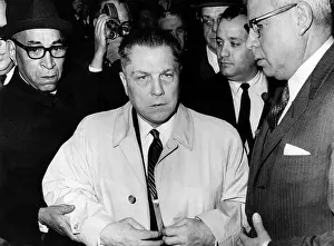 Jimmy Prints: Jimmy Hoffa, surrounded by attorneys and newsmen