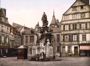 Photomechanical Print Prints: Joan of Arc, Place de la Pucelle, Rouen, France, photochrom, 1890-1900