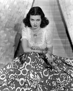 Skirt Prints: JOAN BENNETT, portrait, as seen in Secret Beyond the Door, 1947
