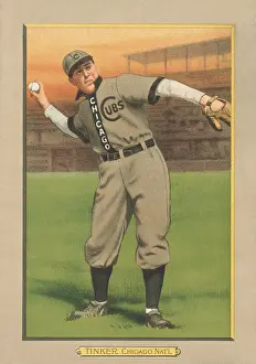 Batting Prints: Joe Tinker, 1911 baseball card