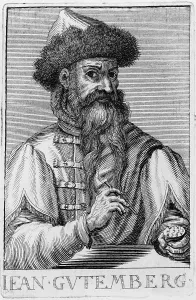 2008 Prints: Johann Gutenberg (1400-1468) first European who used movable type