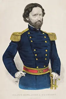 Us Army Prints: John Charles Fremont was trained as a US Army Engineer topographer