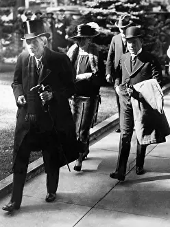 John D Prints: John D. Rockefeller (left), daughter in-law Abby Rockefeller (second from left)
