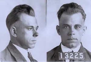Convict Prints: John Dillinger (1903-1934), in mugshot probably made during his eight and half year term in Indiana State Prison