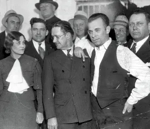 Dillinger Prints: JOHN DILLINGER-Dillinger with Prosecuting Attorney