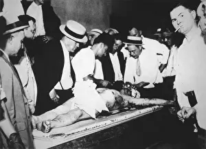 Chicago Prints: John Dillinger's bloody corpse in the Chicago County morgue