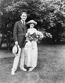 Married Prints: John Emerson and Anita Loos one minute after their wedding in Bayside Long Island in 1919