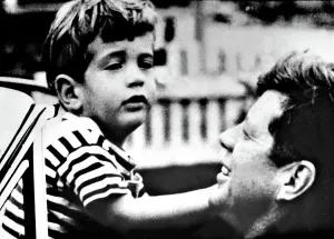 Families Prints: JOHN F. KENNEDY, JR. with father JOHN F