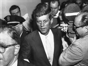 Democrat Prints: John F. Kennedy leaving the rostrum where he urged the Democratic convention to nominate Senator Estes Kefauver for
