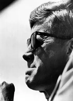John F Prints: John F. Kennedy, watches a demonstration of the Air Force's Strategic Air Command at Eglin Air Force Base