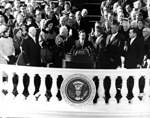 Inauguration Prints: JOHN F.KENNEDY, being sworn in as President