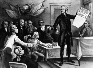 Hancock Prints: John Hancock signs the Declaration of Independence
