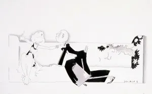 December Prints: John Held (1889-1958) drawing, with caption