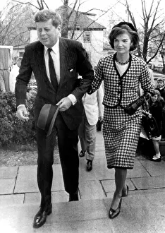 Purse Prints: John and Jacqueline Kennedy arrive to attend a mass in Middleburg