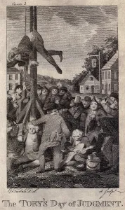 Malcolm Prints: John Malcolm, a Boston Loyalist and customs agent is tormented by a mob of patriots on Jan