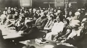 Husband Prints: John and Mary Creighton on trial (identified by arrows), June 18, 1923