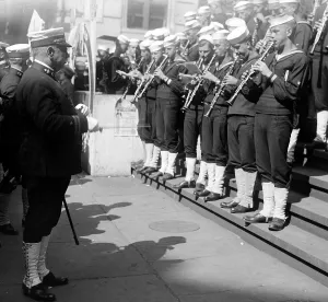Conducting Prints: John Philip Sousa (left), American composer, circa early 1900s