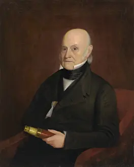 Cravat Prints: JOHN QUINCY ADAMS, by William Hudson, Jr. 1844, American painting, oil on canvas