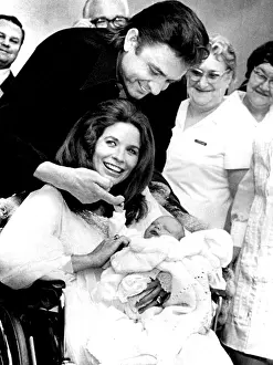 Newborn Prints: JOHNNY CASH, with wife June Carter Cash and son John Carter c