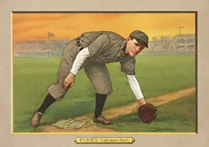 National League Prints: Johnny Evers, was part of the Chicago Cubs great double-play combination