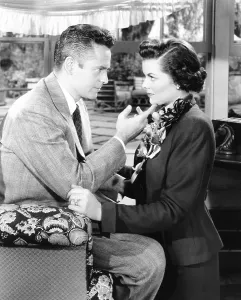 Hale Prints: JOLSON SINGS AGAIN, from left: Larry Parks, Barbara Hale, 1949