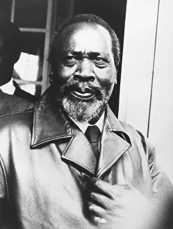 Kenya Prints: Jomo Kenyatta after he was released from 7 years in prison on August 14, 1961