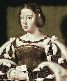 Charles V 1500 1558 Prints: Joos Van Cleve (1485-1541). Queen Eleanor of France