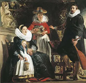 1640 Prints: JORDAENS, Jacob (1593-1678). The Artist and His Family in a Garden