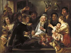 Flemings Prints: JORDAENS, Jacob (1593-1678). The Bean King