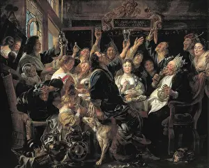 West Flanders Prints: JORDAENS, Jacob (1593-1678). The Feast of the Bean King