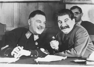 Papers Prints: Josef Stalin (left), and Kliment Voroshilov, the Soviet's Chief War Minister, in 1936