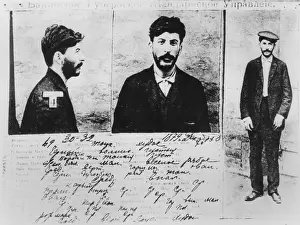 Eastern Europe Prints: Josef Stalin's registration card of Political Police Administration of the Province of Baku