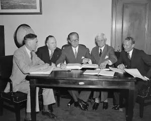 Businessman Prints: Joseph P. Kennedy 1888-1969 in center was appointed by President Franklin Roosevelt to headed the Maritime Commission