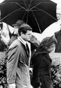 Ambassador Prints: Joseph P. Kennedy funeral. Rose Kennedy leaving St