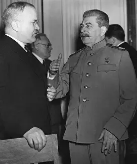 Moscow Prints: Joseph Stalin talks with his Foreign Minister Molotov at the Yalta Conference
