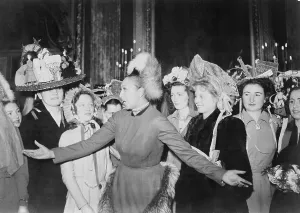 Josephine Prints: Josephine Baker (1906-1975), surrounded by women wearing elaborate hats