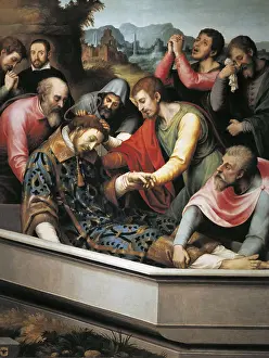 Juanes Prints: JUANES, Juan de (1523-1579). The Burial of St