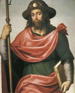 Juanes Prints: JUANES, Juan de (1523-1579). Saint James the Pilgrim