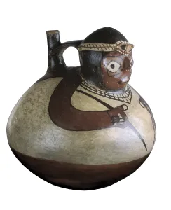Nazcas Prints: Jug depicting a fisherman. Nazca art