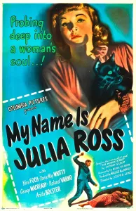 Murder Prints: MY NAME IS JULIA ROSS, US poster, Nina Foch, 1945