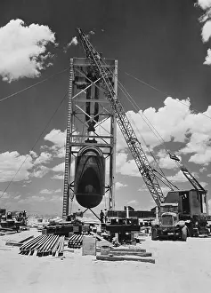 Lcgr1507 Prints: Jumbo the atomic device being positioned for Trinity test at Alamogordo