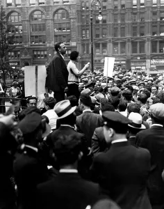 Images Dated 3rd March 2007: June Croll addresses a crowd of communists at City Hall Park in New York City