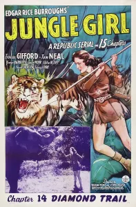 Jungle Prints: JUNGLE GIRL, US poster art, inset: Frances Gifford; Chapter 14: Diamond Trail, 1941