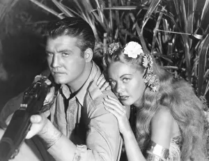 Reeves Prints: JUNGLE GODDESS, from left: George Reeves, Wanda McKay, 1948
