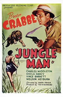 Weapon Prints: JUNGLE MAN, US poster art, Buster Crabbe, 1941