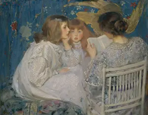 Genre Prints: JUNGLE TALES, by James Jebusa Shannon, 1895, American-British painting, oil on canvas