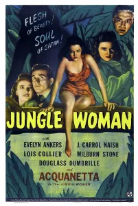 September Prints: JUNGLE WOMAN, US poster art, Acquanetta (center), 1944