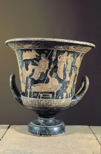 5th C Prints: KADMOS PAINTER (5th c. BC). Theseus at the bottom of the sea